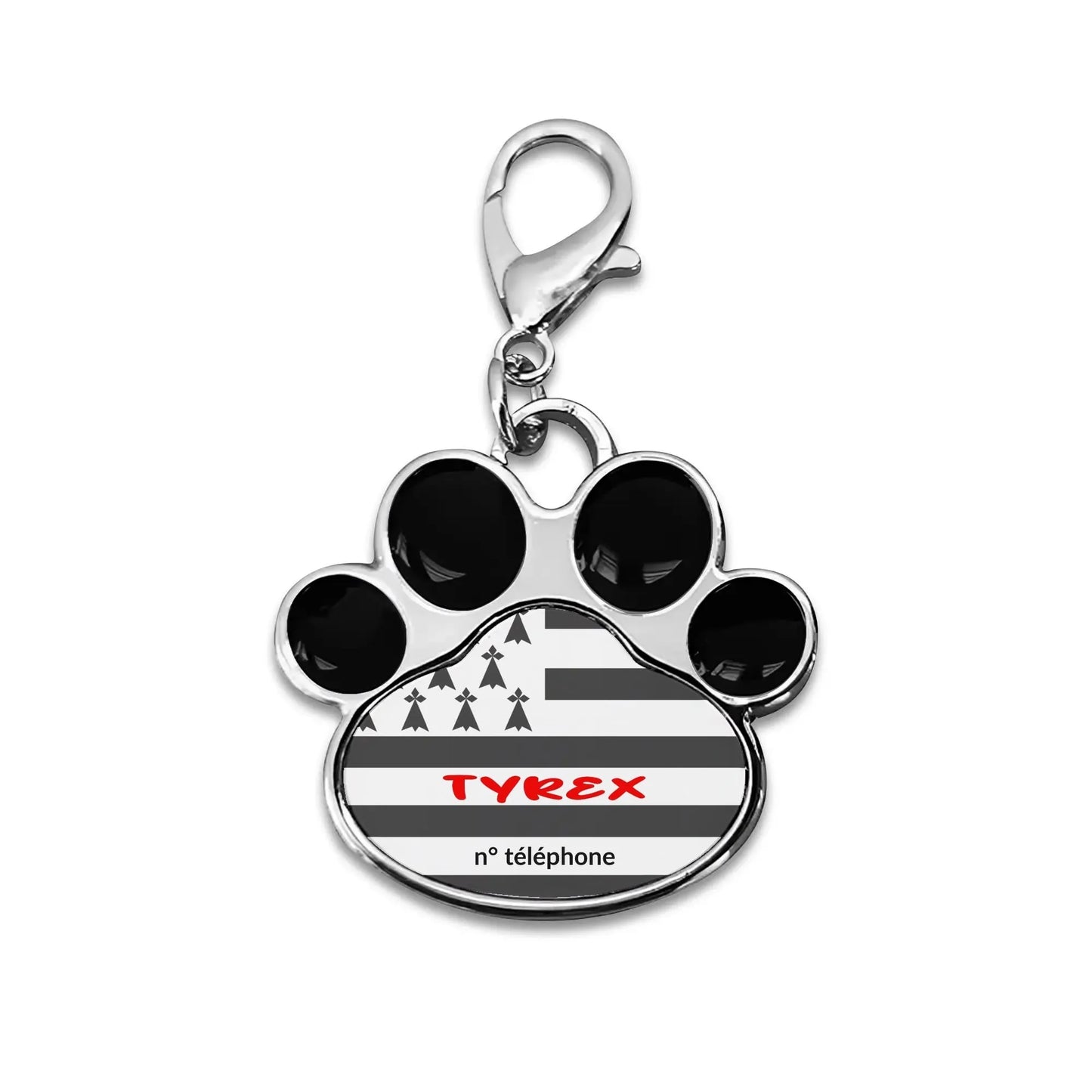 Pendentif Collier Chien Chat Forme de Patte Personnalisable  (Livraison Gratuite)