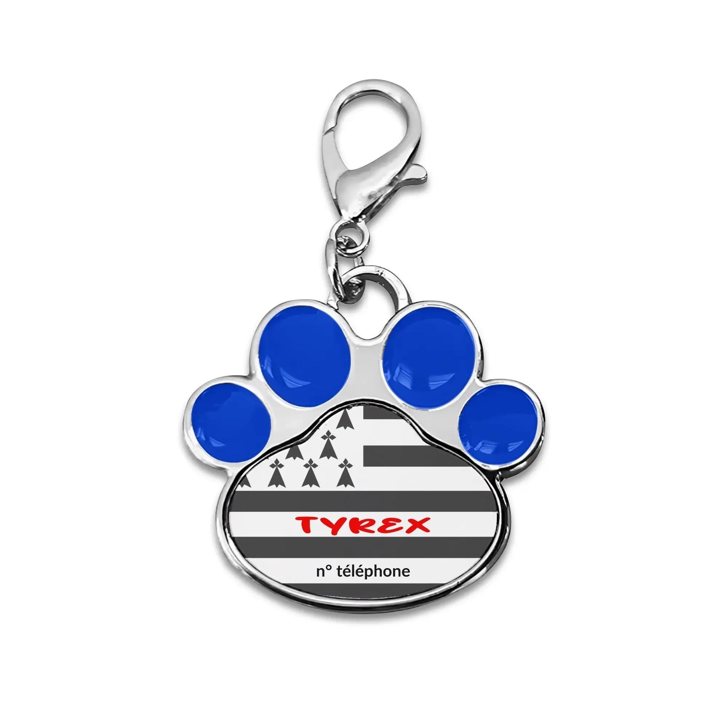 Pendentif Collier Chien Chat Forme de Patte Personnalisable  (Livraison Gratuite)