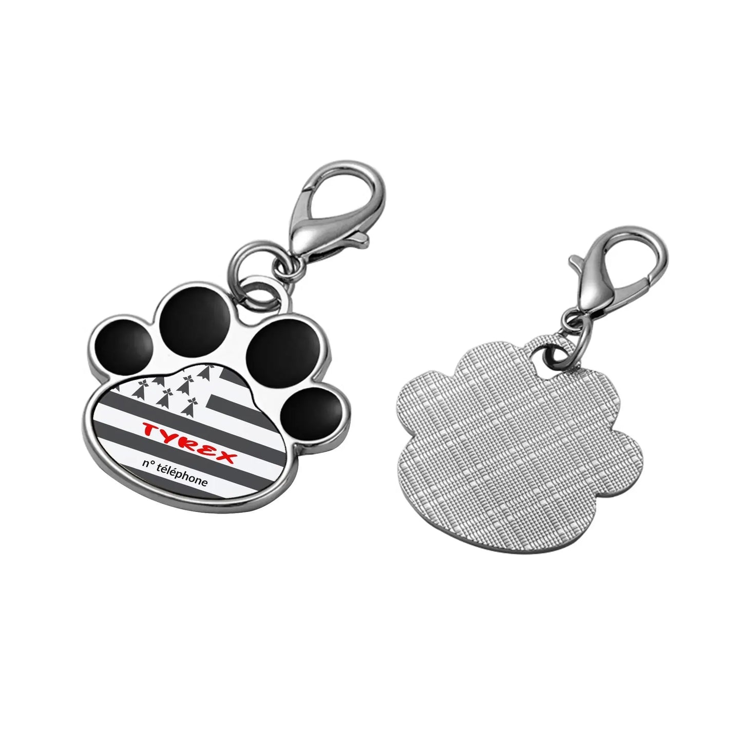 Pendentif Collier Chien Chat Forme de Patte Personnalisable  (Livraison Gratuite)