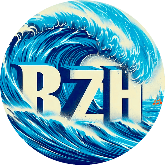 Autocollant Breton BZH Vague Bleue - Autocollant BZH