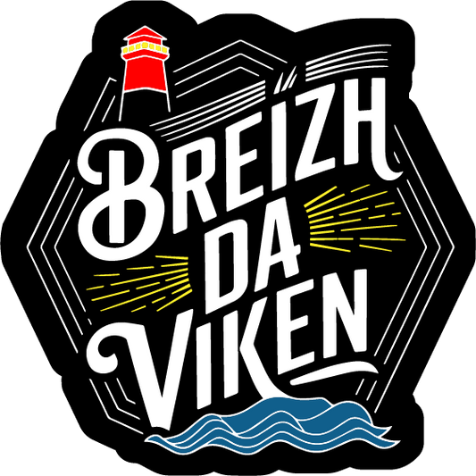 Autocollant Breizh Da Viken Phare & Vague