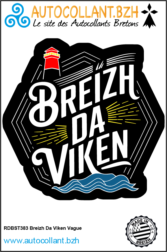 Autocollant Breizh Da Viken Phare & Vague