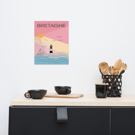 Affiche Bretagne Minimaliste - Autocollant BZH