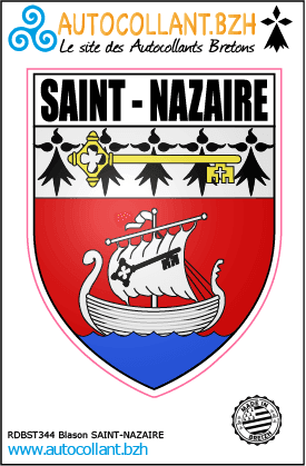 Autocollant Blason Ville de Saint-Nazaire - Autocollant BZH