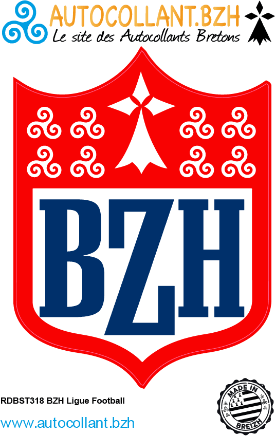 Autocollant BZH Ligue Football - Autocollant BZH