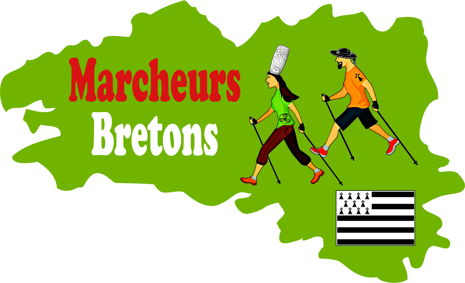 Autocollant Marcheurs Bretons : Affirmez votre passion pour la Bretagne et la randonnée ! - Autocollant BZH