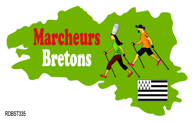 Autocollant Marcheurs Bretons : Affirmez votre passion pour la Bretagne et la randonnée ! - Autocollant BZH