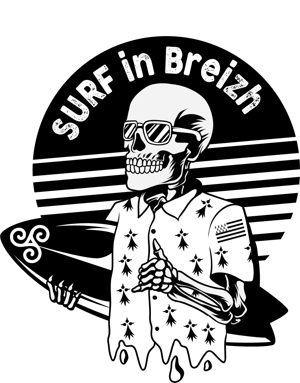 Autocollant Surf in Breizh - Autocollant BZH