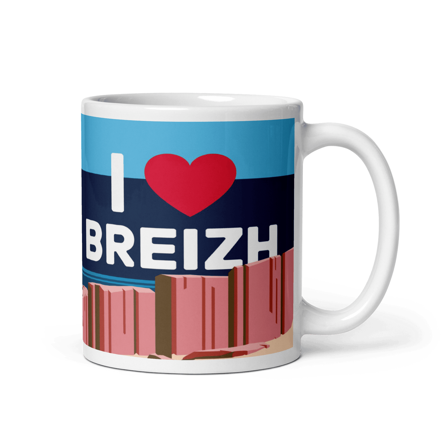 Mug Blanc I Love Breizh - Autocollant BZH