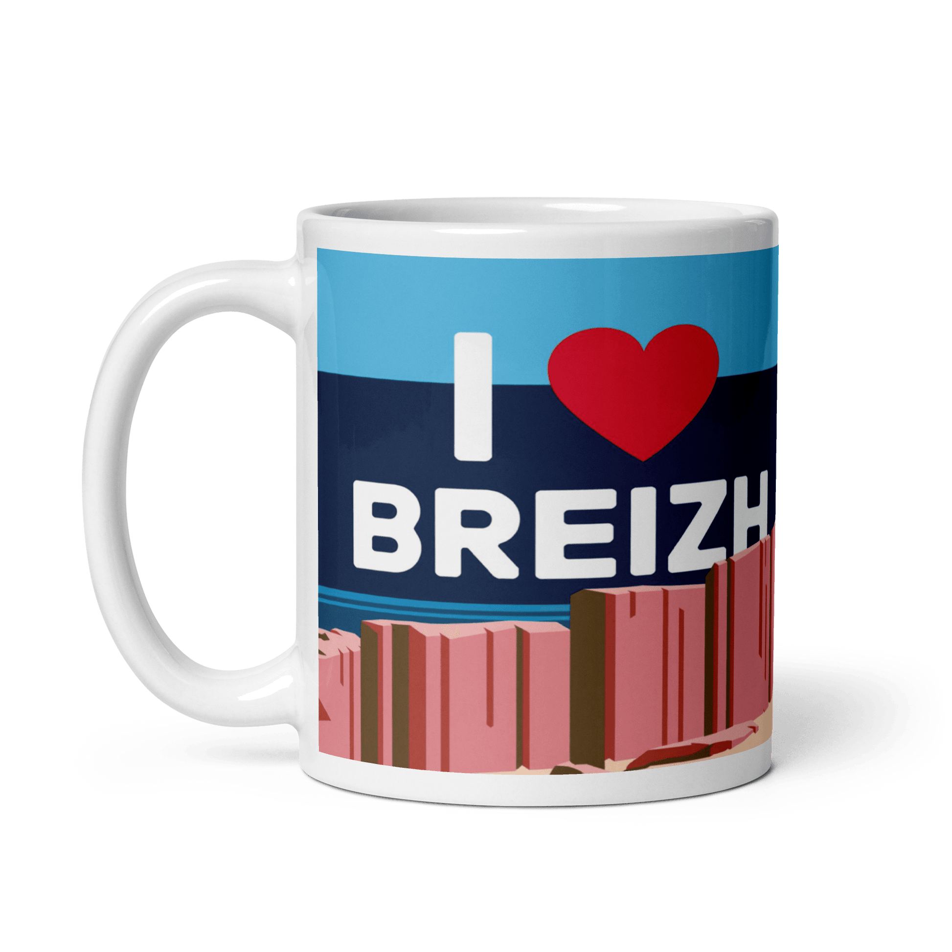 Mug Blanc I Love Breizh - Autocollant BZH