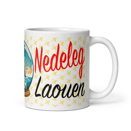 Mug Blanc Nedeleg Laouen Joyeux Noël - Autocollant BZH