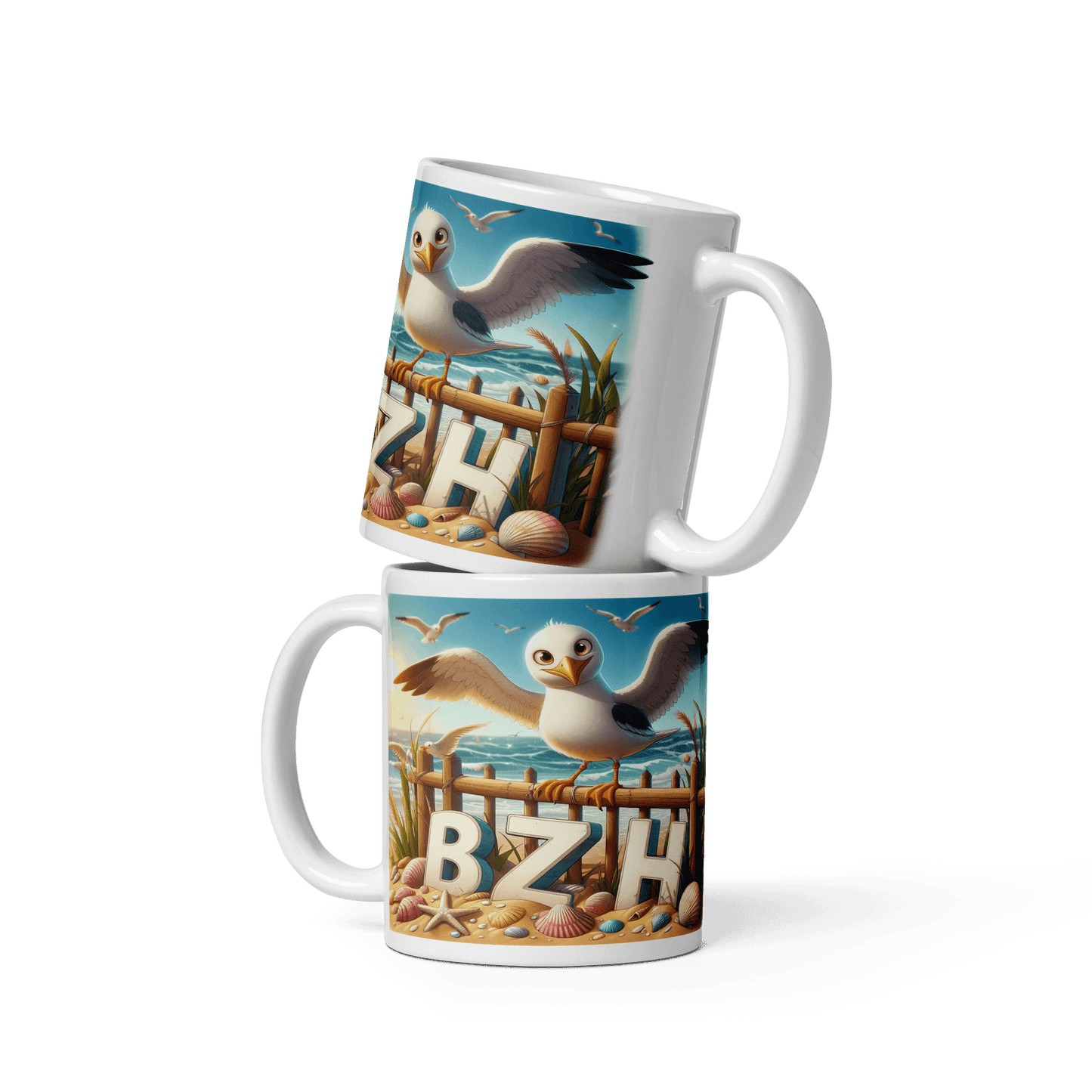 Mug en Céramique Goeland Plage BZH - Autocollant BZH