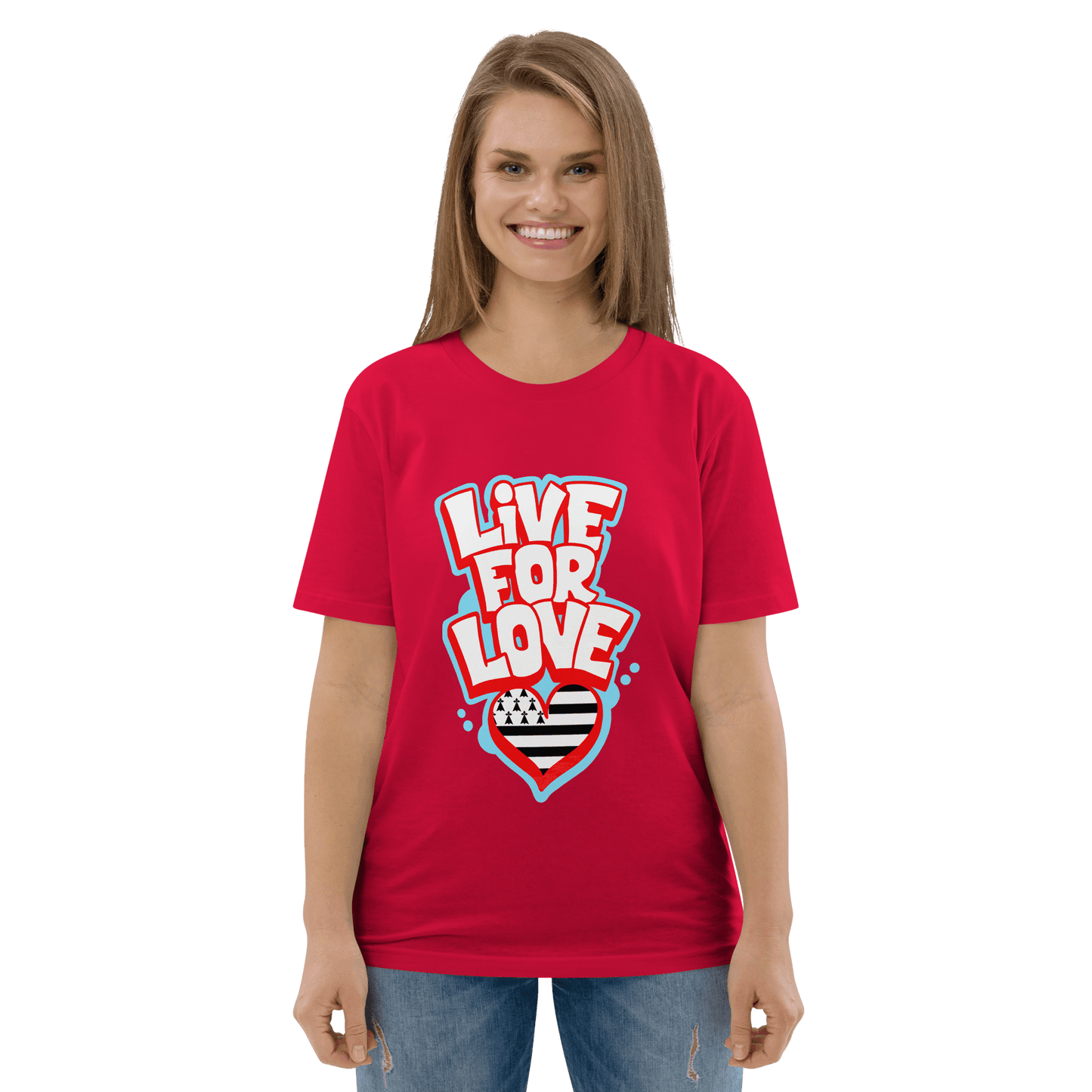 T-shirt unisexe Life for Love Drapeau Breton - Autocollant BZH