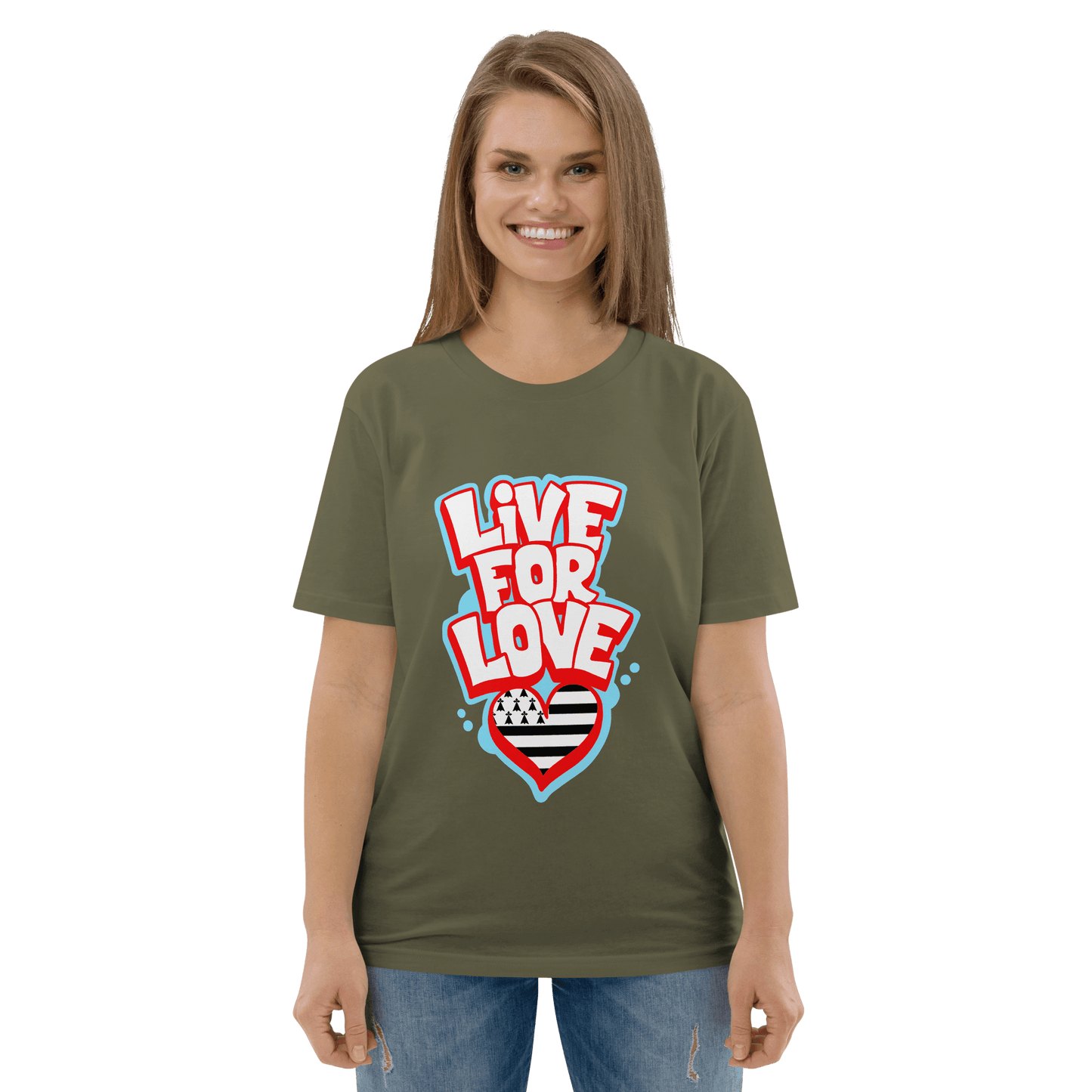 T-shirt unisexe Life for Love Drapeau Breton - Autocollant BZH