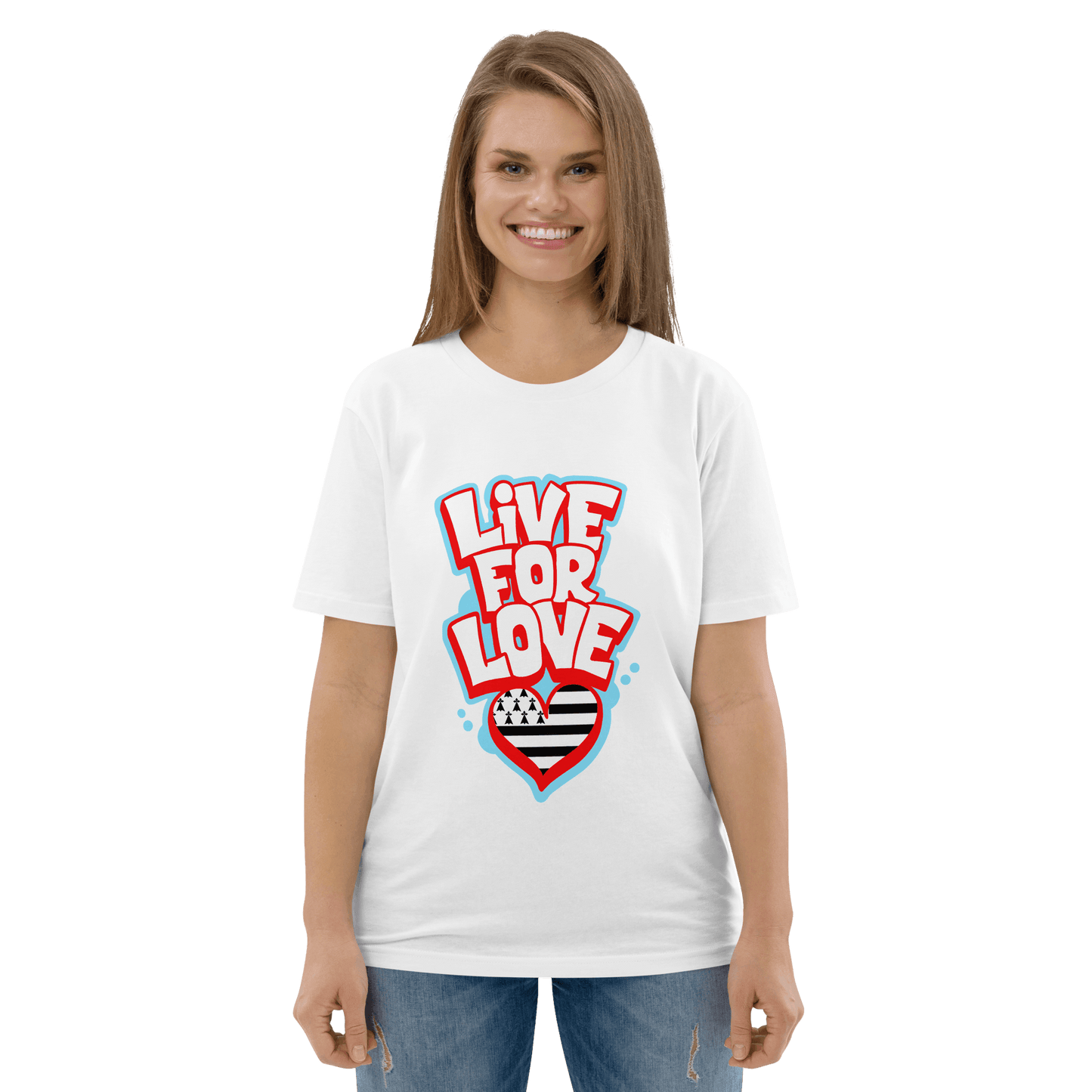 T-shirt unisexe Life for Love Drapeau Breton - Autocollant BZH