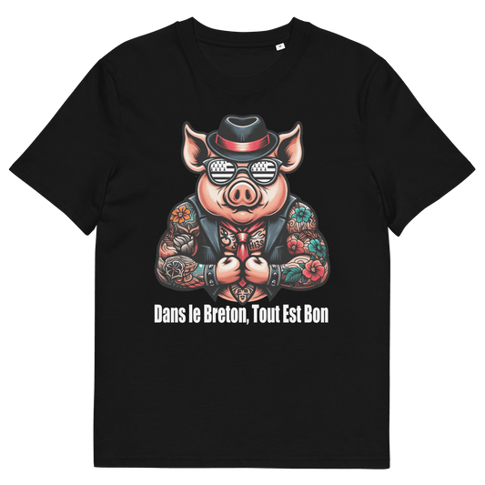 Tee-Shirt Cochon Breton Tout est Bon - Autocollant BZH