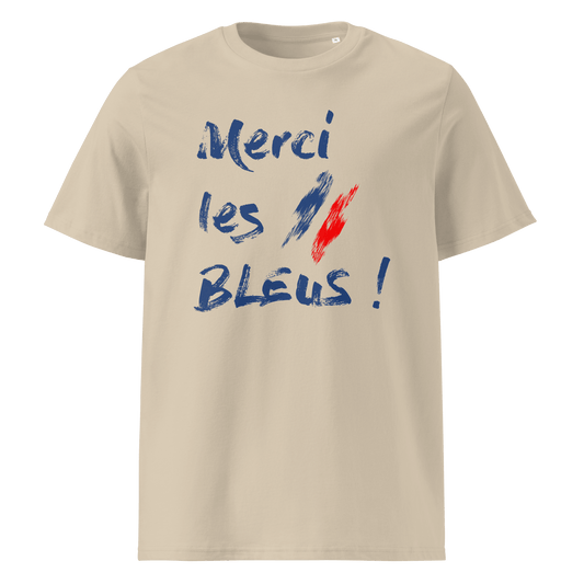 T-shirt Unisexe "Merci les Bleus" - 100% Coton Biologique