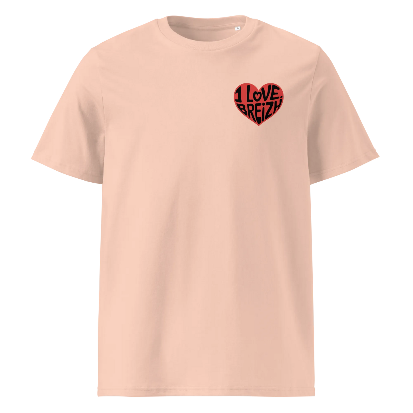 T-shirt Bio "I love Breizh" : Coeur Breton, Coton Organique, Unisexe