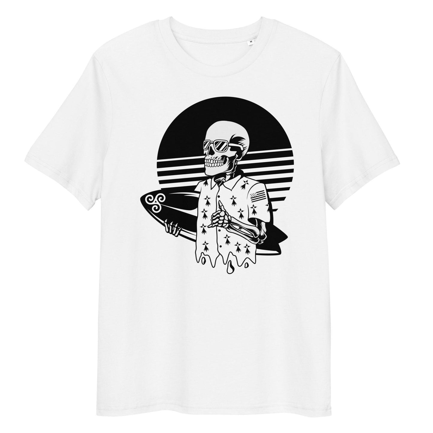 T-shirt Surfeur Breton Noir & Blanc - Autocollant BZH