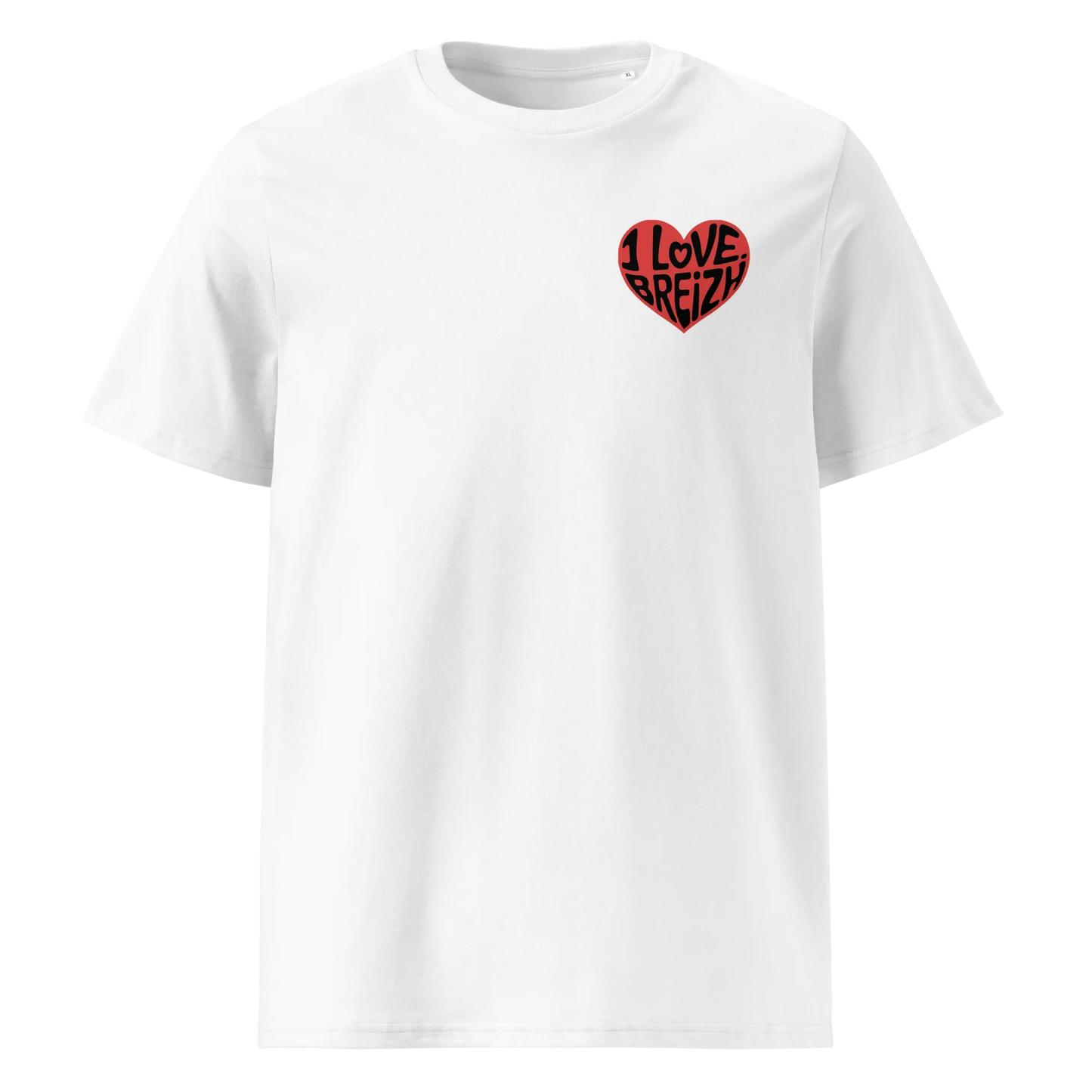 T-shirt Bio "I love Breizh" : Coeur Breton, Coton Organique, Unisexe