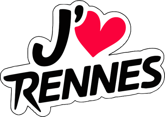 Autocollant Prédécoupé J'aime Rennes