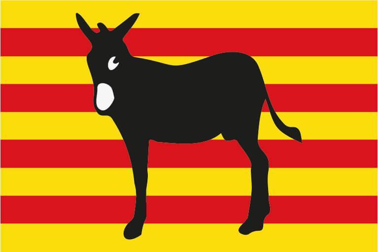 Autocollant Ane Drapeau Catalan - Autocollant BZH