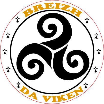 Autocollant Breton BREIZH DA VIKEN (Bretagne pour Toujours) en 2 formats - Autocollant BZH