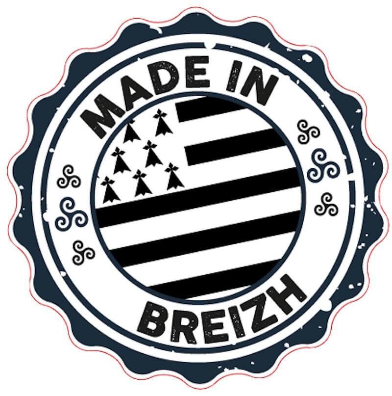 Autocollant Breton MADE IN BREIZH - 2 tailles disponibles (9 cm et 15 cm - Autocollant BZH