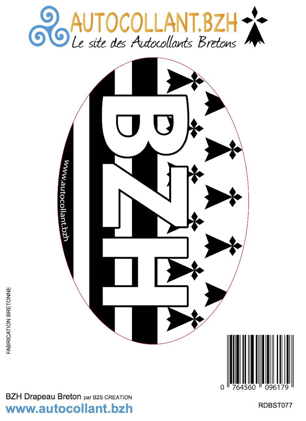 Autocollant BZH Drapeau Breton - Affirmez votre fierté bretonne ! - Autocollant BZH