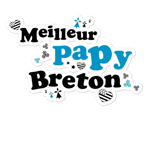 Autocollant découpé Meilleur Papy Breton - Autocollant BZH