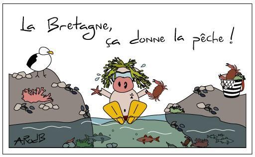 Autocollant La Bretagne ça donne la Pêche - Autocollant BZH