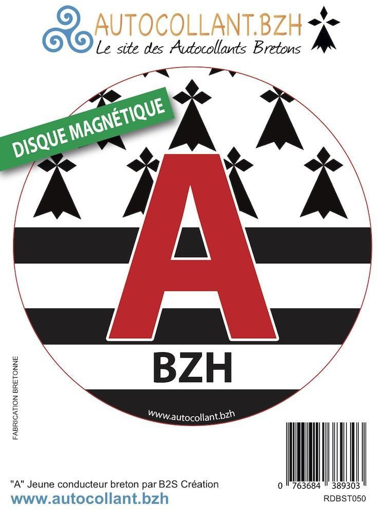 Disque Magnétique A Drapeau Breton BZH - Autocollant BZH