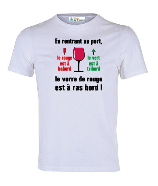 Tee-shirt Blanc En Rentrant Au Port - Autocollant BZH