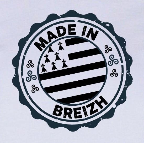 Tee-shirt Blanc Made in Breizh - Autocollant BZH