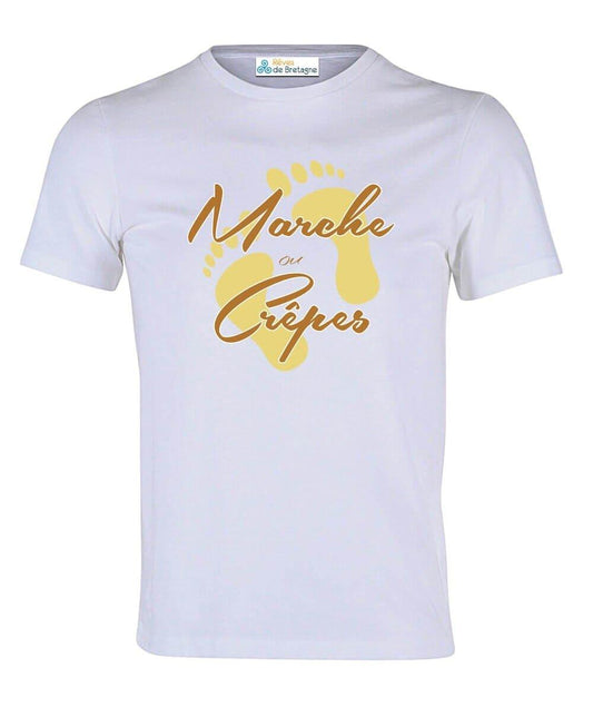 Tee-shirt blanc "Marche ou Crêpes"