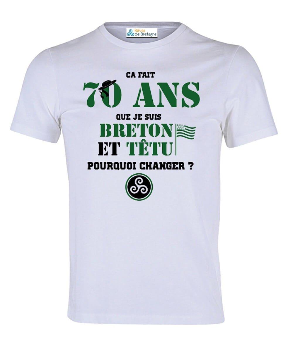 Tee-shirt Breton Anniversaire Breton et Têtu Personnalisable - Autocollant BZH