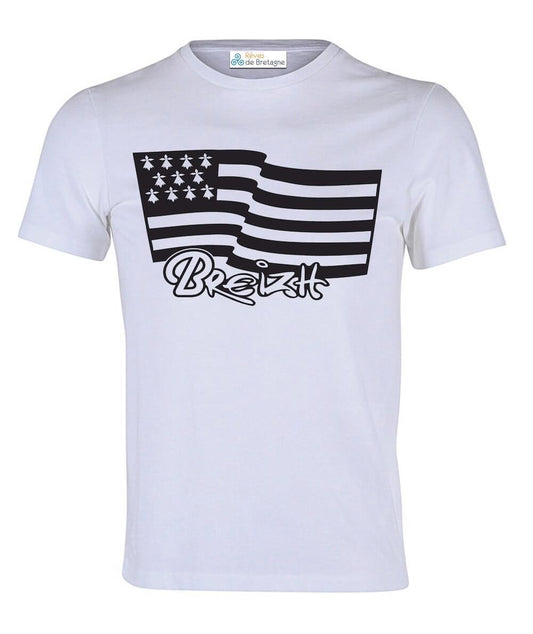 Tee-Shirt Breton Drapeau Breton Vague Breizh - Autocollant BZH