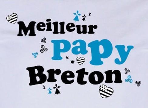 Tee-shirt Breton Meilleur Papy Breton - Autocollant BZH