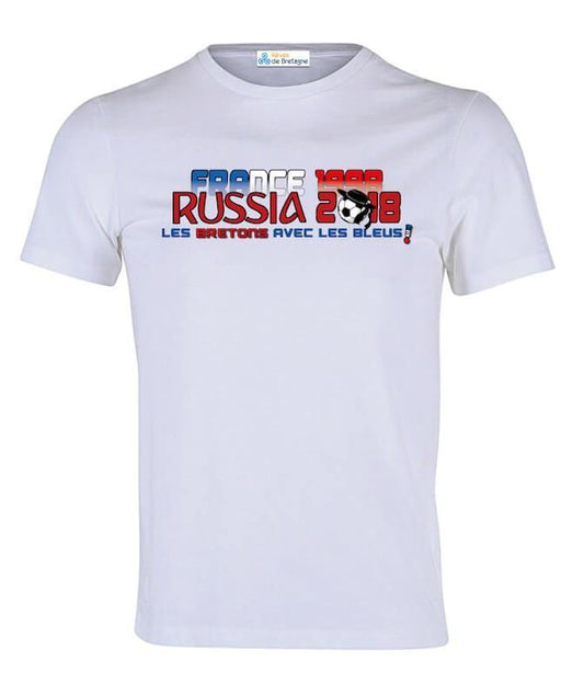 Tee-shirt Russsie 2018 Les Bretons Avec Les Bleus - Autocollant BZH