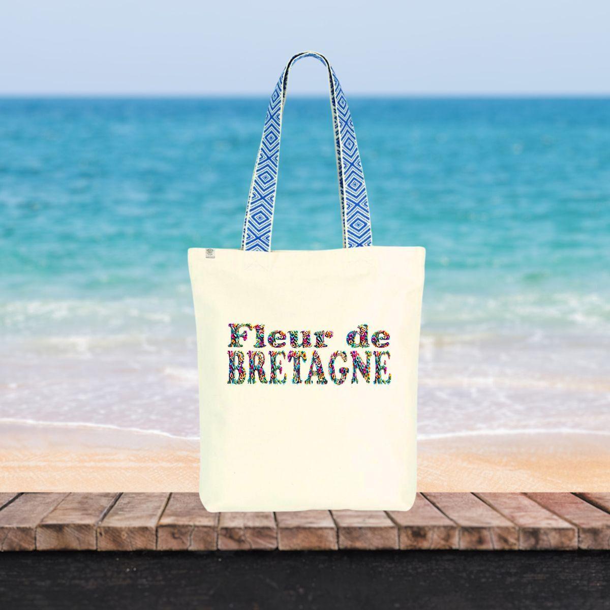 Totebag Fleur de Bretagne - Ethnique et durable - Autocollant BZH