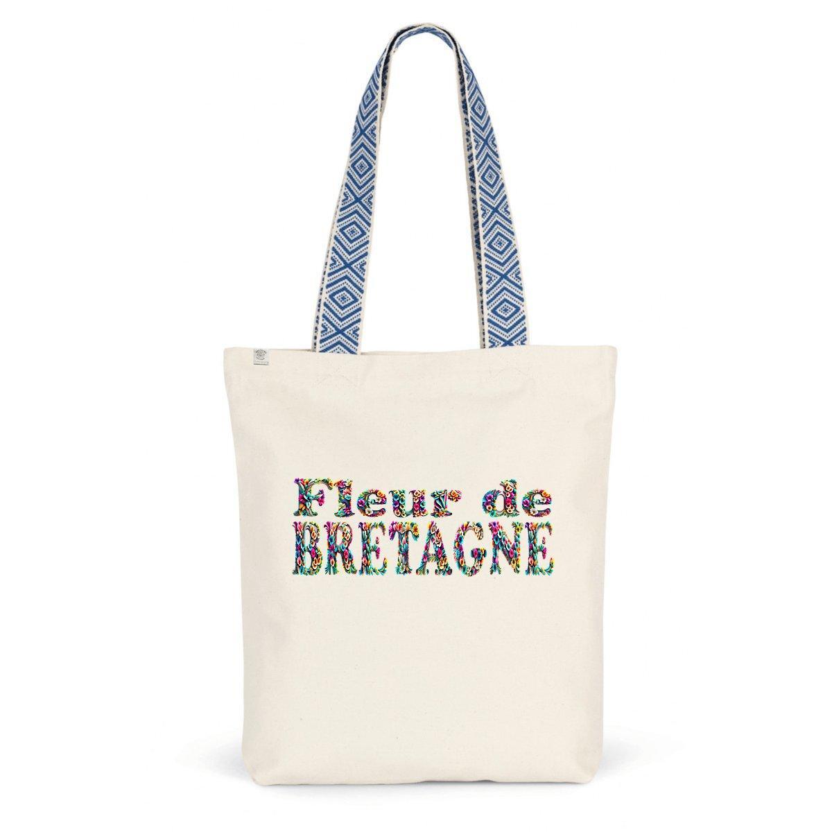 Totebag Fleur de Bretagne - Ethnique et durable - Autocollant BZH