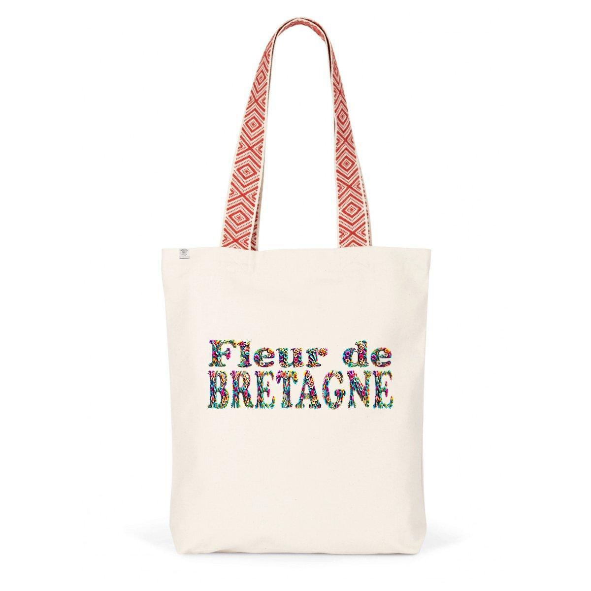 Totebag Fleur de Bretagne - Ethnique et durable - Autocollant BZH